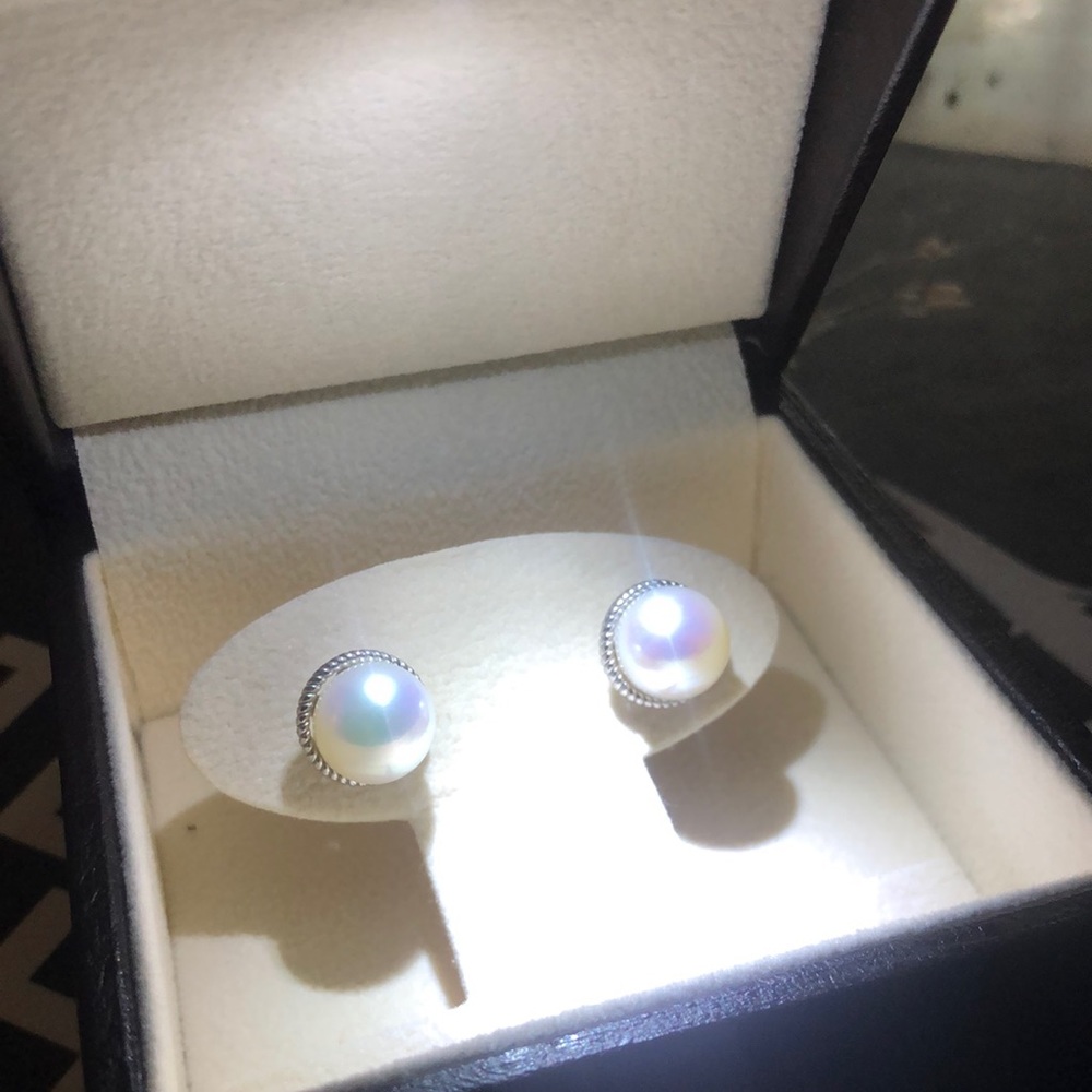 Angara authentic mother of pearl studs